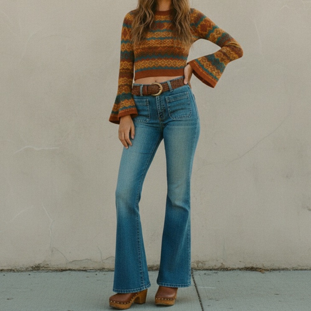 Rolla's Sailor Low Flare Jeans Boho 70s revival Size 26